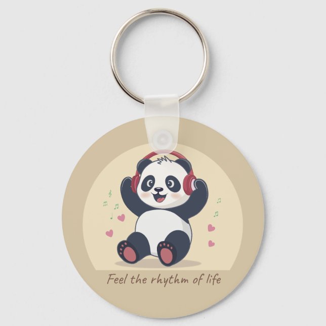 Süße Musik-Panda Schlüsselanhänger (Vorderseite)
