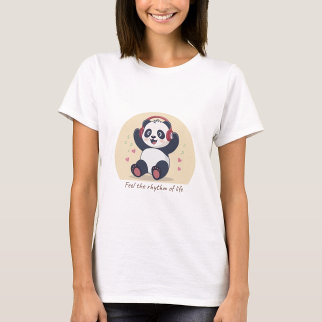 Süße Musik-Panda T-Shirt (Vorderseite)