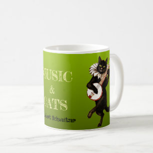 Süße musikalische Katze Zwei Zufluchtsorte Schweit Kaffeetasse