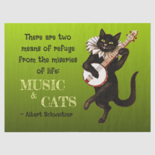Süße musikalische Katze Zwei Zufluchtsorte Schweit Seidenpapier
