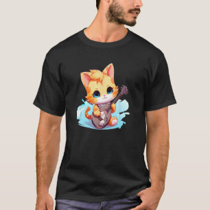 Süße Musikkatze für Gitarre- und Haustierliebhaber T-Shirt