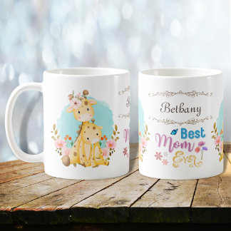 Süße Mutter Baby-Giraffen Beste Mutter überhaupt P Kaffeetasse