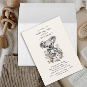 Süße Mutter Baby Koala Mädchen Baby Shower Einladung
