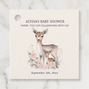 Süße Mutter Babyhirsch Baby Mädchen Dusche Geschenkanhänger