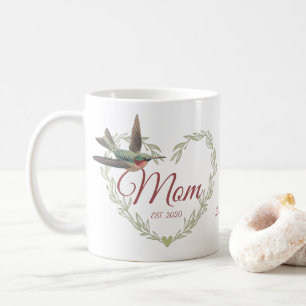 Süße Mutter Herz Kolibri Salbei Grün Kaffeetasse