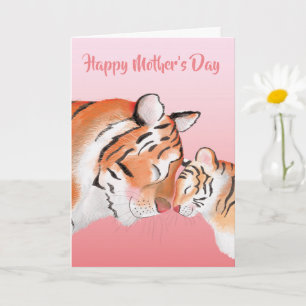 Süße Mutter-und-Baby-Tiger-Muttertags-Karte Karte