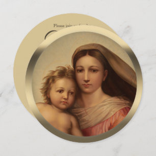 Süße Mutter und Kind CC0978 Taufe Einladung