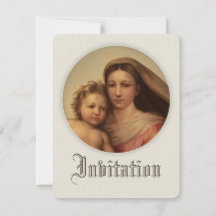 Süße Mutter und Kind CC0980 Taufe Einladung