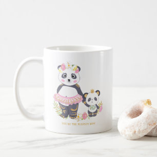 Süße Mutter und Tochter Ballerina Pandas Floral Kaffeetasse