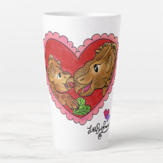 Süße Mutter-und-Tochter-Dinosaurier-Herz-Latte-Mug Milchtasse