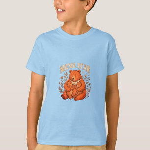 Süße Mutterbärin mit Babybären Illustration T-Shirt