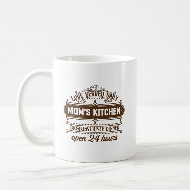 Süße Mutters Küchen-Wortkunst  Kaffeetasse (Links)