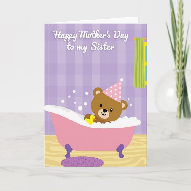 Süße Muttertag Bubble Bear Karte (Vorderseite)