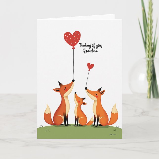 Süße Muttertag Fuchs Karte (Vorderseite)