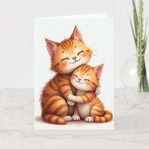 Süße Muttertags-Katzenknuddelkarte Karte