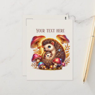 Süße Mutti Baby Igel Text hinzufügen Postkarte