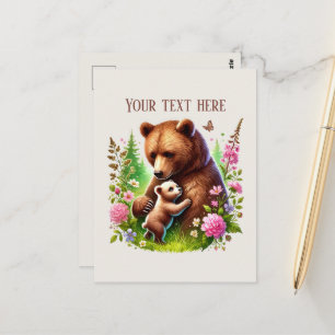 Süße Mutti Babybär Text hinzufügen Postkarte