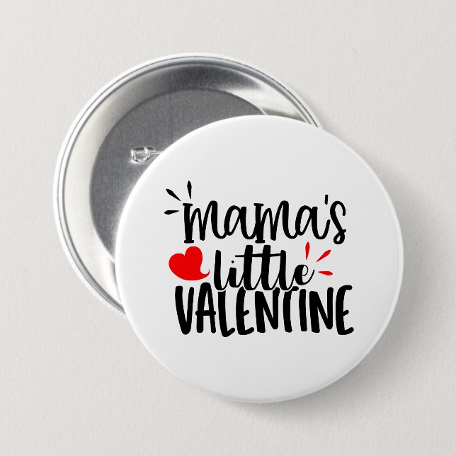 Süße Mutti kleines Valentinsherz  Button (Vorne & Hinten)