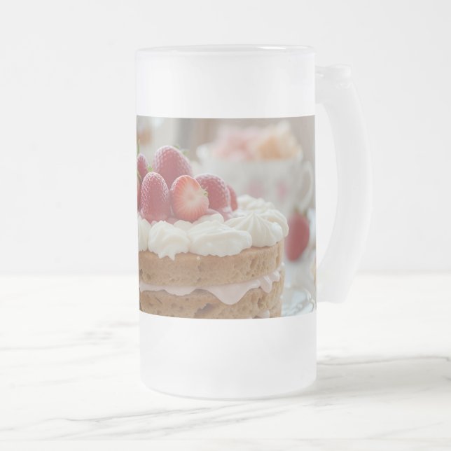 Süße Nachmittags-Tea-Time Mattglas Bierglas (VorderseiteRechts)