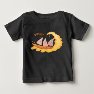 Süße Nachos-Mais-Chips surfen Cartoon Baby T-shirt