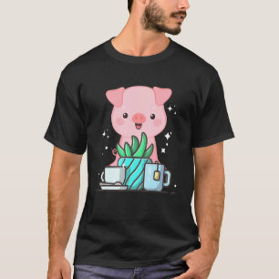 Süße Namaste-Schwein-macht-Yoga-Gärtnerei-Kaffee T-Shirt