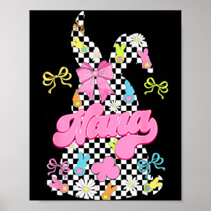 Süße Nana karierte Häschen Kokette Schleife Ostert Poster