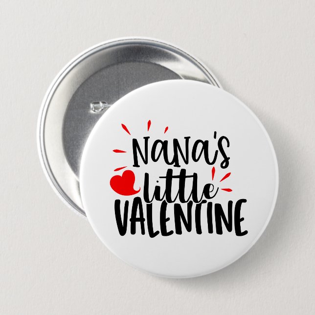 Süße Nana's kleiner Valentinstag Button (Vorne & Hinten)