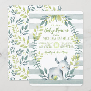 Süße Nashorn-Baby-Einladungen Einladung