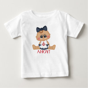 Süße nautische Baby Mädchen Ahoy! T-shirt