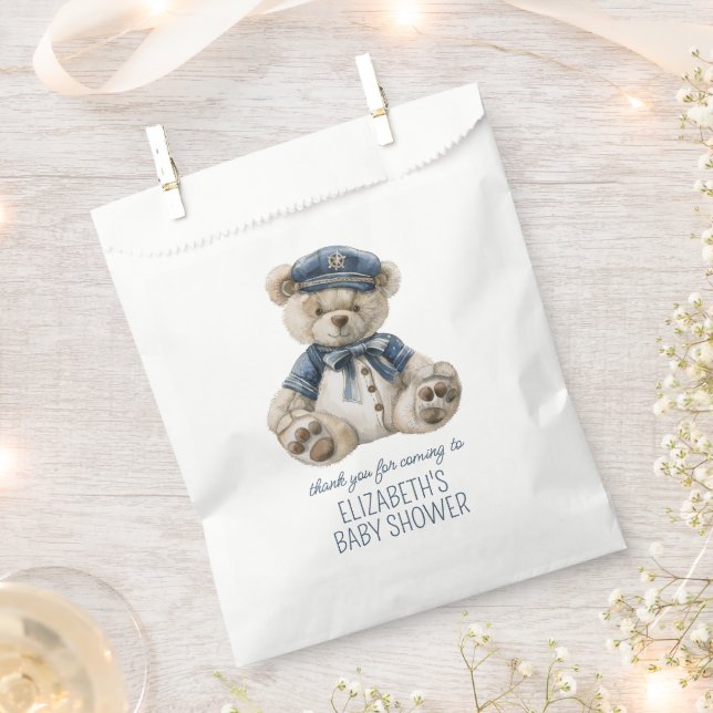 Süße nautische blaue Babybär-Babyparty Geschenktütchen (Ausgeschnitten)