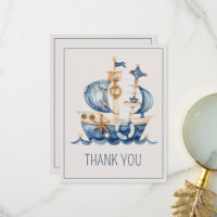 Süße nautische Blaue Wasserfarbe Schiff Baby Showe