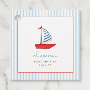 Süße nautische Boot Baby Jungen Dusche Danke Geschenkanhänger