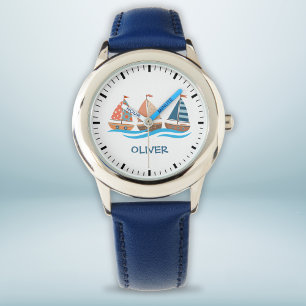Süße nautische Segelboote Armbanduhr