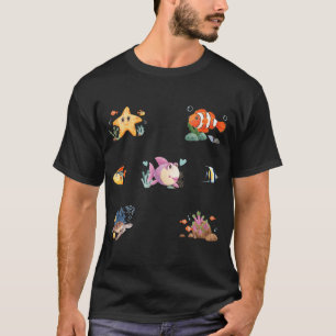 Süße nautische tropische Fische und Unterwasser Kr T-Shirt