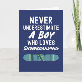 Süße Navy Blau Snowboarder Karten für Jungen Kinde