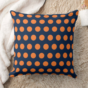 Süße Navyblaue Orange Punkte Kissen