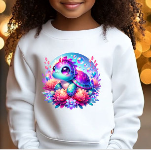 Süße Neon-Baby-Meerschildkröten-Illustration T-Shi