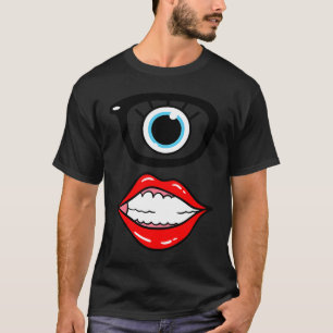 Süße Nerd-Monster-Gesicht Ein Augapfel Einfaches H T-Shirt