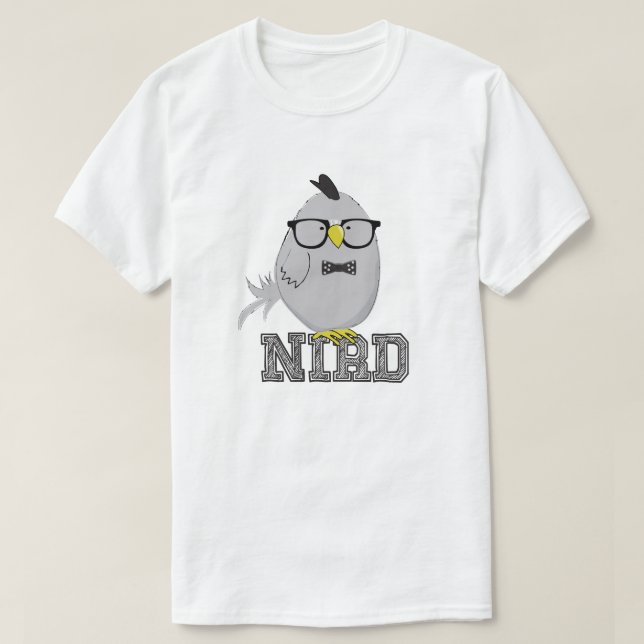 Süße Nerd-Vogel T-Shirt (Design vorne)