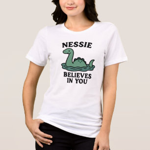 Süße Nessie Loch-Ness-Monster-Glaube-an-dich Tri-Blend Shirt
