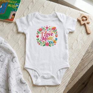 Süße Neugeborene Sommerblumen Geschenk Ich liebe Baby Strampler