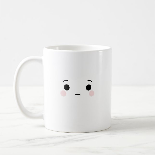 Süße neutrale Gesichts-Tasse Minimale Kaffeetasse (Links)