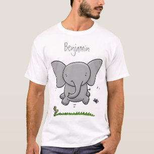 Süße niedliche Baby-Elefanten-Cartoon-Illustration T-Shirt
