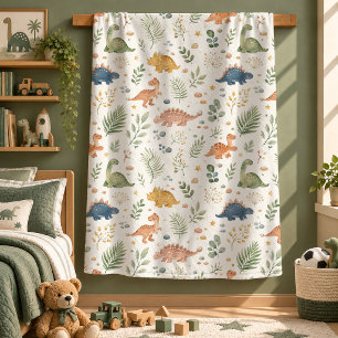 Süße niedliche Dinosaurier Erdtöne Kinderdecke Fleecedecke