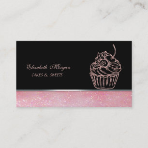 Süße Niedliche Elegante, Glitzer Cupcake Bäckerei Visitenkarte