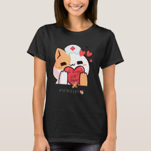 Süße Niedliche Glückliche Krankenschwester Katze M T-Shirt