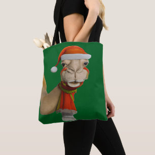 Süße niedliche Kamel trägt Weihnachtsmann Hut Weih