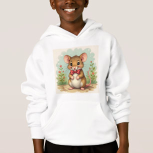 Süße niedliche kleine Maus mit Krawatte Hoodie
