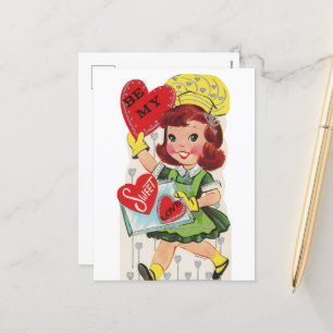 Süße niedliche Liebe vintage Valentinstag Feiertagspostkarte