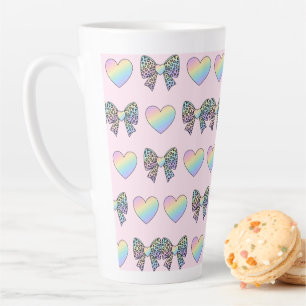 süße niedliche Regenbogen-Herzen Pastell-Verlauf Milchtasse